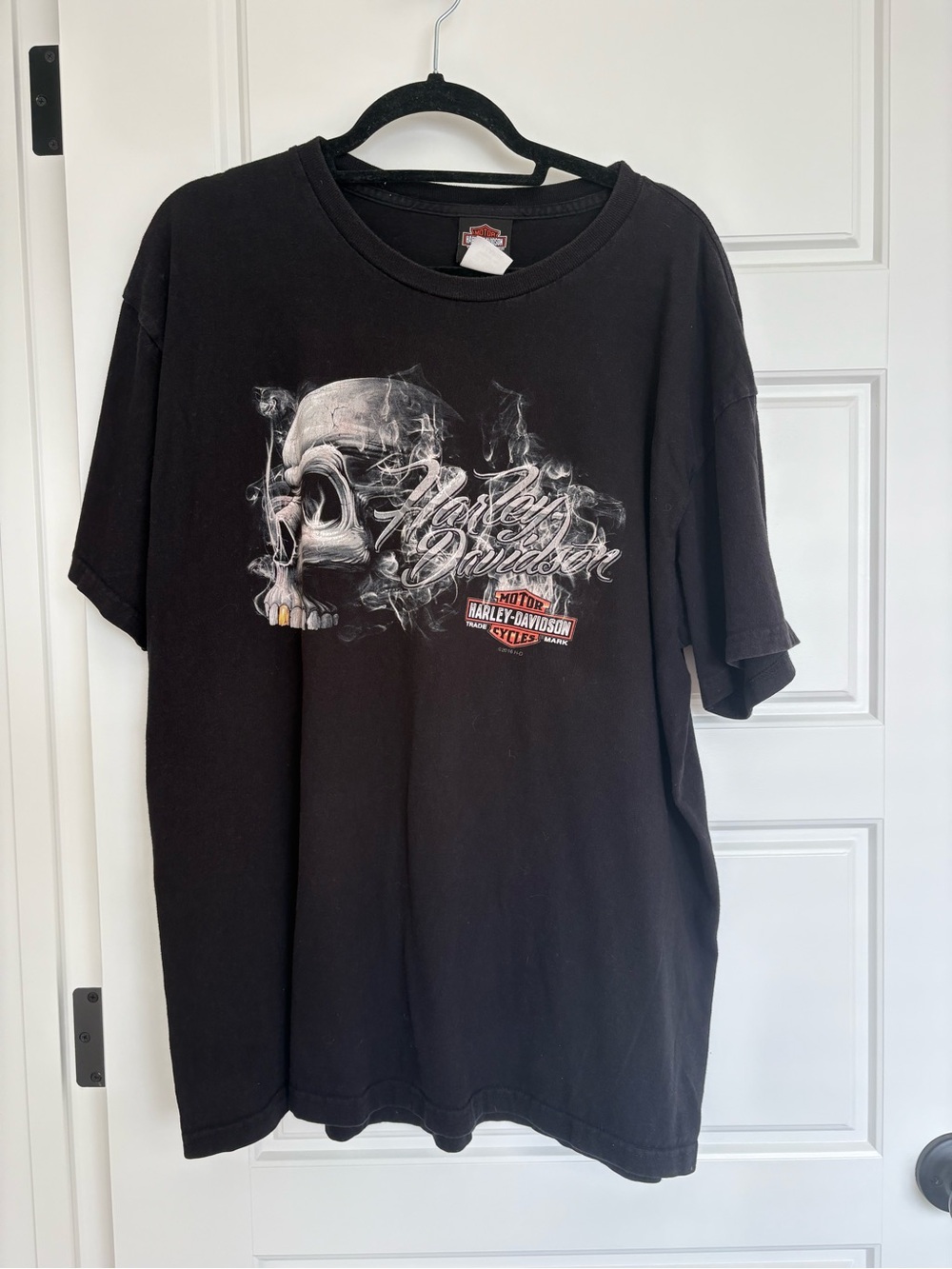 Vintage Harley-Davidson Men's Black Graphic Skull Glasgow, Scotland T-Shirt (XL)